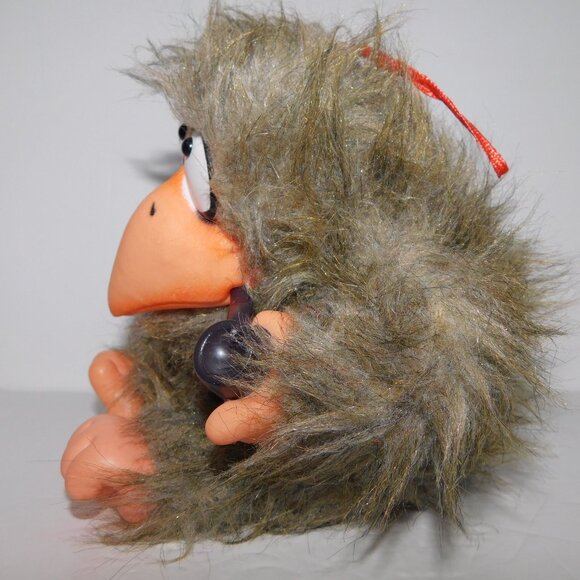 VTG Knickerbocker Hang In there Howard Brown Plush Pipe Smoking Crow - Picture 5 of 7